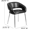 image:imageFlash Furniture Fusion Series LeatherSoft Upholstered Side Reception Chair Retro Padded Lounge Chair for Living Room or Office WhiteBlack