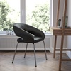 image:imageFlash Furniture Fusion Series LeatherSoft Upholstered Side Reception Chair Retro Padded Lounge Chair for Living Room or Office WhiteBlack