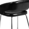 image:imageFlash Furniture Fusion Series LeatherSoft Upholstered Side Reception Chair Retro Padded Lounge Chair for Living Room or Office WhiteBlack