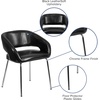 image:imageFlash Furniture Fusion Series LeatherSoft Upholstered Side Reception Chair Retro Padded Lounge Chair for Living Room or Office WhiteBlack