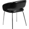 image:imageFlash Furniture Fusion Series LeatherSoft Upholstered Side Reception Chair Retro Padded Lounge Chair for Living Room or Office WhiteBlack