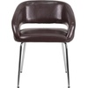image:imageFlash Furniture Fusion Series LeatherSoft Upholstered Side Reception Chair Retro Padded Lounge Chair for Living Room or Office WhiteBrown