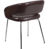 image:imageFlash Furniture Fusion Series LeatherSoft Upholstered Side Reception Chair Retro Padded Lounge Chair for Living Room or Office WhiteBrown