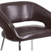 image:imageFlash Furniture Fusion Series LeatherSoft Upholstered Side Reception Chair Retro Padded Lounge Chair for Living Room or Office WhiteBrown