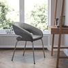 image:imageFlash Furniture Fusion Series LeatherSoft Upholstered Side Reception Chair Retro Padded Lounge Chair for Living Room or Office WhiteGrey