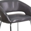 image:imageFlash Furniture Fusion Series LeatherSoft Upholstered Side Reception Chair Retro Padded Lounge Chair for Living Room or Office WhiteGrey
