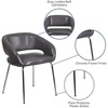 image:imageFlash Furniture Fusion Series LeatherSoft Upholstered Side Reception Chair Retro Padded Lounge Chair for Living Room or Office WhiteGrey