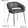 image:imageFlash Furniture Fusion Series LeatherSoft Upholstered Side Reception Chair Retro Padded Lounge Chair for Living Room or Office WhiteGrey