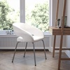image:imageFlash Furniture Fusion Series LeatherSoft Upholstered Side Reception Chair Retro Padded Lounge Chair for Living Room or Office WhiteWhite