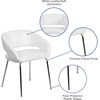image:imageFlash Furniture Fusion Series LeatherSoft Upholstered Side Reception Chair Retro Padded Lounge Chair for Living Room or Office WhiteWhite