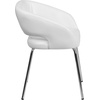 image:imageFlash Furniture Fusion Series LeatherSoft Upholstered Side Reception Chair Retro Padded Lounge Chair for Living Room or Office WhiteWhite