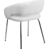 image:imageFlash Furniture Fusion Series LeatherSoft Upholstered Side Reception Chair Retro Padded Lounge Chair for Living Room or Office WhiteWhite