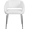 image:imageFlash Furniture Fusion Series LeatherSoft Upholstered Side Reception Chair Retro Padded Lounge Chair for Living Room or Office WhiteWhite