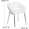 image:imageFlash Furniture Fusion Series LeatherSoft Upholstered Side Reception Chair Retro Padded Lounge Chair for Living Room or Office WhiteWhite