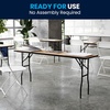 image:imageFlash Furniture Gael 6 Wood Folding Training and Event Table Rectangular Folding Training Table with Smooth Clear Coated Finished Top Natural