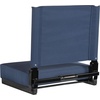 image:imageFlash Furniture Grandstand Portable Stadium Seat for Bleachers or Benches Folding Padded Stadium Chair with Carrying Handle 500 lb Weight Capacity PurpleNavy Blue
