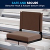 image:imageFlash Furniture Grandstand Portable Stadium Seat for Bleachers or Benches Folding Padded Stadium Chair with Carrying Handle 500 lb Weight Capacity PurpleBrown