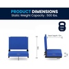 image:imageFlash Furniture Grandstand Portable Stadium Seat for Bleachers or Benches Folding Padded Stadium Chair with Carrying Handle 500 lb Weight Capacity PurpleBlue