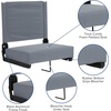 image:imageFlash Furniture Grandstand Portable Stadium Seat for Bleachers or Benches Folding Padded Stadium Chair with Carrying Handle 500 lb Weight Capacity PurpleGrey