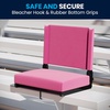 image:imageFlash Furniture Grandstand Portable Stadium Seat for Bleachers or Benches Folding Padded Stadium Chair with Carrying Handle 500 lb Weight Capacity PurplePink