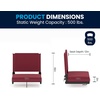 image:imageFlash Furniture Grandstand Portable Stadium Seat for Bleachers or Benches Folding Padded Stadium Chair with Carrying Handle 500 lb Weight Capacity PurpleMaroon