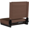 image:imageFlash Furniture Grandstand Portable Stadium Seat for Bleachers or Benches Folding Padded Stadium Chair with Carrying Handle 500 lb Weight Capacity PurpleBrown
