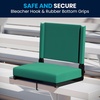 image:imageFlash Furniture Grandstand Portable Stadium Seat for Bleachers or Benches Folding Padded Stadium Chair with Carrying Handle 500 lb Weight Capacity PurpleHunter Green