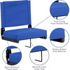 image:imageFlash Furniture Grandstand Portable Stadium Seat for Bleachers or Benches Folding Padded Stadium Chair with Carrying Handle 500 lb Weight Capacity PurpleBlue