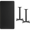 image:imageFlash Furniture Graniss 30 x 60 Rectangular Mahogany Laminate Table Top with 22 x 22 Table Height BasesBlack