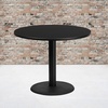 image:imageFlash Furniture Graniss 36 Round Mahogany Laminate Table Top with 24 Round Table Height BaseBlack