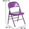 image:imageFlash Furniture HERCULES COLORBURST Series Impulsive Purple Triple Braced amp Double Hinged Metal Folding Chair