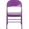 image:imageFlash Furniture HERCULES COLORBURST Series Impulsive Purple Triple Braced amp Double Hinged Metal Folding Chair