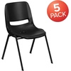image:imageFlash Furniture HERCULES Series 440 lb Capacity Kids Black Ergonomic Shell Stack Chair with Black Frame and 14 Seat HeightBlack PlasticBlack Frame