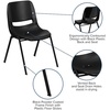 image:imageFlash Furniture HERCULES Series 440 lb Capacity Kids Black Ergonomic Shell Stack Chair with Black Frame and 14 Seat HeightBlack PlasticBlack Frame
