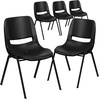 image:imageFlash Furniture HERCULES Series 440 lb Capacity Kids Black Ergonomic Shell Stack Chair with Black Frame and 14 Seat HeightBlack PlasticBlack Frame