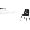 image:imageFlash Furniture HERCULES Series 440 lb Capacity Kids Black Ergonomic Shell Stack Chair with Black Frame and 14 Seat HeightBlack PlasticBlack Frame