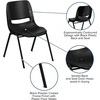 image:imageFlash Furniture HERCULES Series 440 lb Capacity Kids Black Ergonomic Shell Stack Chair with Black Frame and 14 Seat HeightBlack PlasticBlack Frame