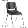 image:imageFlash Furniture HERCULES Series 440 lb Capacity Kids Black Ergonomic Shell Stack Chair with Black Frame and 14 Seat HeightBlack PlasticChrome Frame