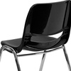 image:imageFlash Furniture HERCULES Series 440 lb Capacity Kids Black Ergonomic Shell Stack Chair with Black Frame and 14 Seat HeightBlack PlasticChrome Frame
