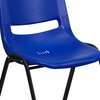 image:imageFlash Furniture HERCULES Series 440 lb Capacity Kids Black Ergonomic Shell Stack Chair with Black Frame and 14 Seat HeightNavy PlasticBlack Frame
