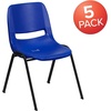 image:imageFlash Furniture HERCULES Series 440 lb Capacity Kids Black Ergonomic Shell Stack Chair with Black Frame and 14 Seat HeightNavy PlasticBlack Frame