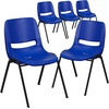 image:imageFlash Furniture HERCULES Series 440 lb Capacity Kids Black Ergonomic Shell Stack Chair with Black Frame and 14 Seat HeightNavy PlasticBlack Frame