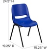 image:imageFlash Furniture HERCULES Series 440 lb Capacity Kids Black Ergonomic Shell Stack Chair with Black Frame and 14 Seat HeightNavy PlasticBlack Frame