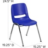 image:imageFlash Furniture HERCULES Series 440 lb Capacity Kids Black Ergonomic Shell Stack Chair with Black Frame and 14 Seat HeightNavy PlasticChrome Frame