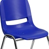 image:imageFlash Furniture HERCULES Series 440 lb Capacity Kids Black Ergonomic Shell Stack Chair with Black Frame and 14 Seat HeightNavy PlasticChrome Frame