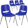 image:imageFlash Furniture HERCULES Series 440 lb Capacity Kids Black Ergonomic Shell Stack Chair with Black Frame and 14 Seat HeightNavy PlasticChrome Frame