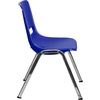 image:imageFlash Furniture HERCULES Series 440 lb Capacity Kids Black Ergonomic Shell Stack Chair with Black Frame and 14 Seat HeightNavy PlasticChrome Frame