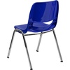 image:imageFlash Furniture HERCULES Series 440 lb Capacity Kids Black Ergonomic Shell Stack Chair with Black Frame and 14 Seat HeightNavy PlasticChrome Frame