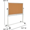 image:imageFlash Furniture HERCULES Series 625W x 6225H Reversible Mobile Cork Bulletin Board and White Board with Pen Tray53W x 59H