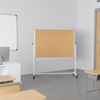 image:imageFlash Furniture HERCULES Series 625W x 6225H Reversible Mobile Cork Bulletin Board and White Board with Pen Tray53W x 59H